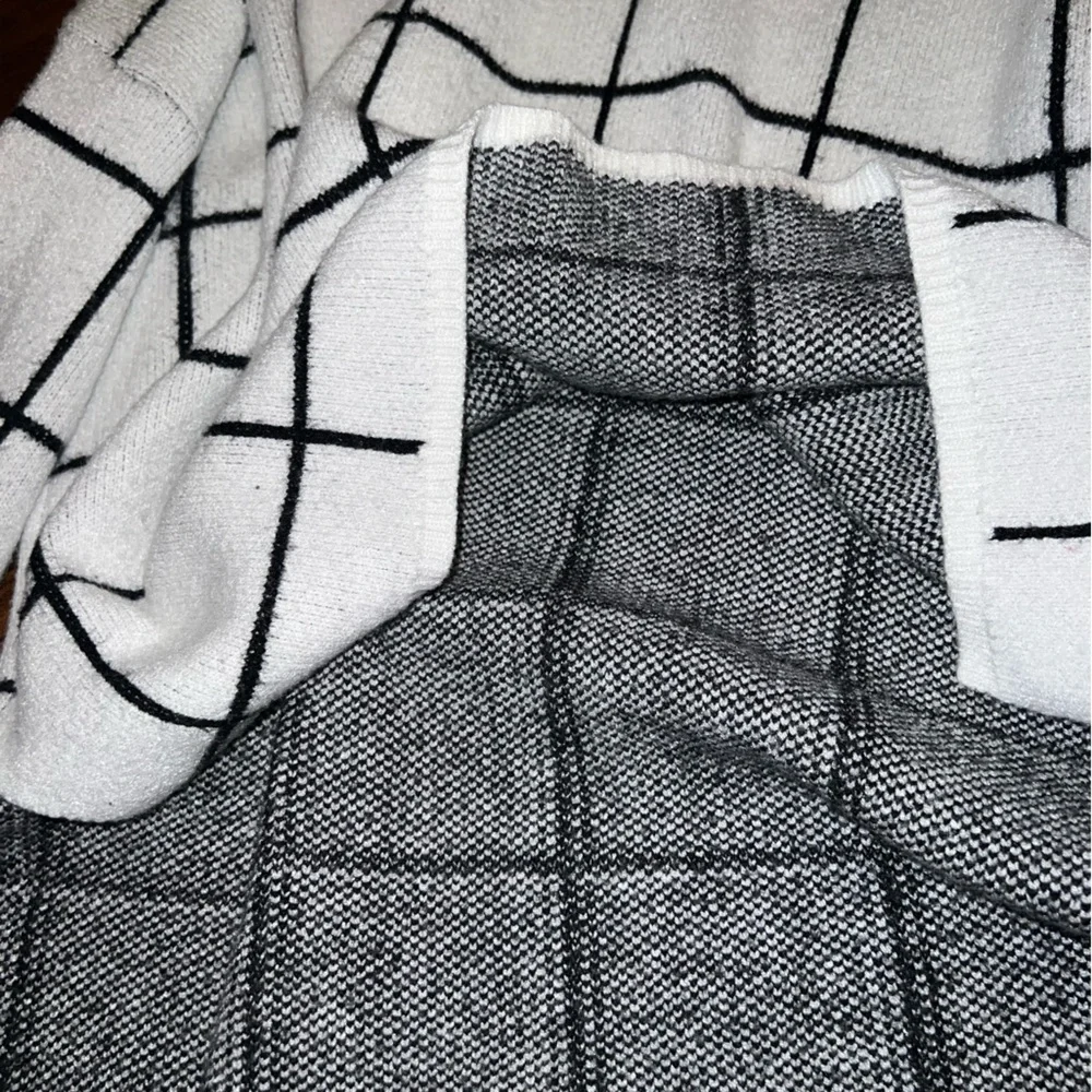 Ecowish White & Black Striped Turtleneck Long Sleeve Relaxed Fit Sweater Size L - Picture 7 of 9
